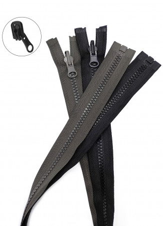 Молния трактор Т5 1 замок у/з бегунок перекидной LOGO 75см в Дагестане